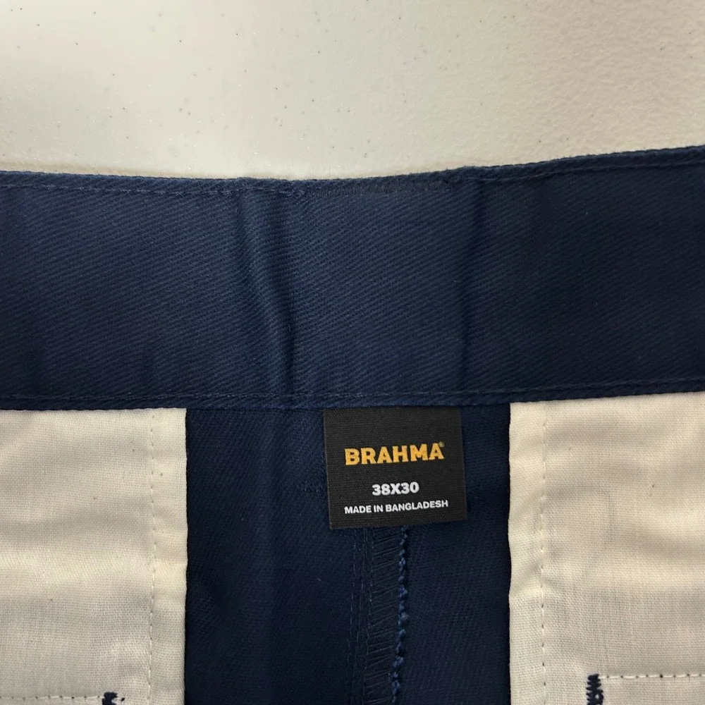 Brahma Work Pants Mens 38x30 Dark Navy Straight Leg Twill BR34100125594